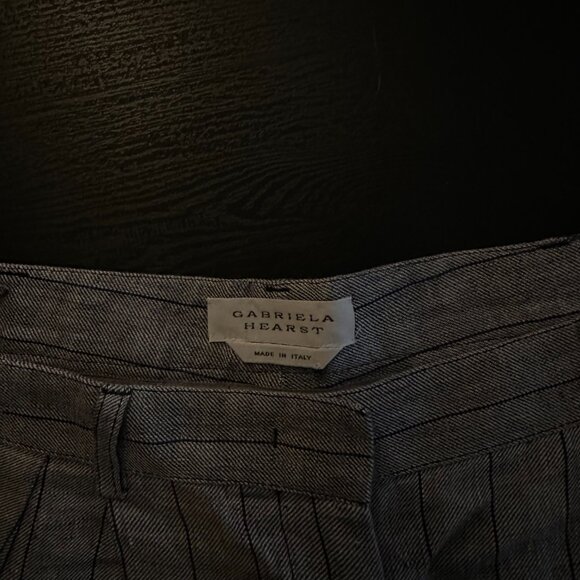 Gabriela Hearst Linen Pinstripe Tailored Pleated Pants — Size IT 42 (US 6) - Picture 6 of 8